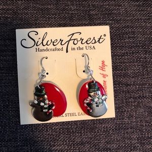 snowman dangly earrings